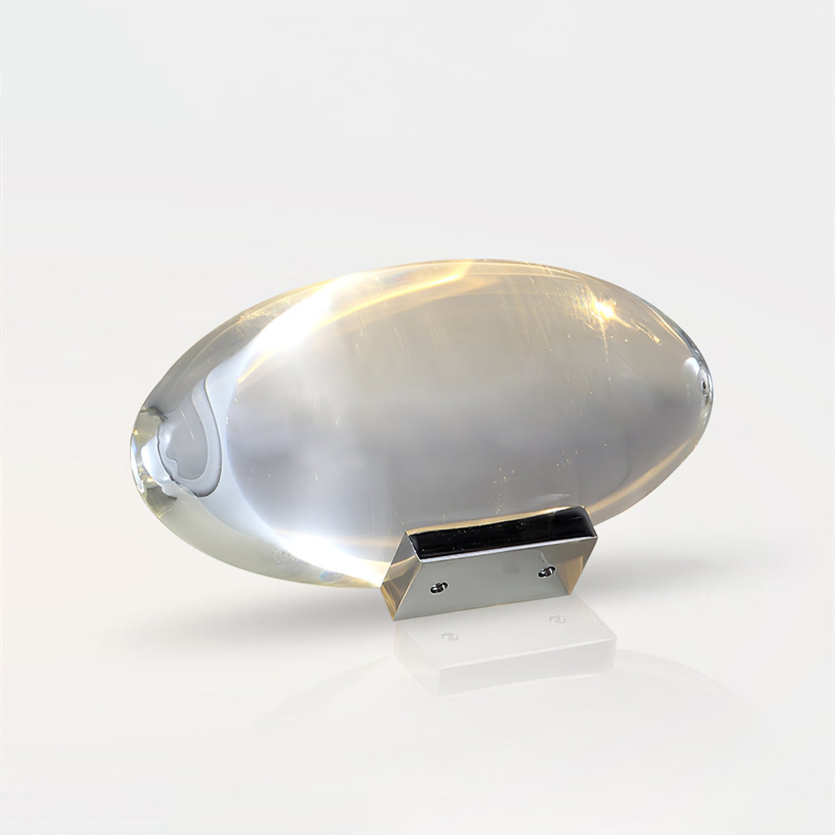 Ova | Crystal Glass Table Lamp, Oval Stone LED Accent Lamp, Sunset Projection Light for Bedroom