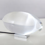 Ova | Crystal Glass Table Lamp, Oval Stone LED Accent Lamp, Sunset Projection Light for Bedroom