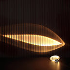 Ova | Crystal Glass Table Lamp, Oval Stone LED Accent Lamp, Sunset Projection Light for Bedroom