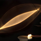 Ova | Crystal Glass Table Lamp, Oval Stone LED Accent Lamp, Sunset Projection Light for Bedroom