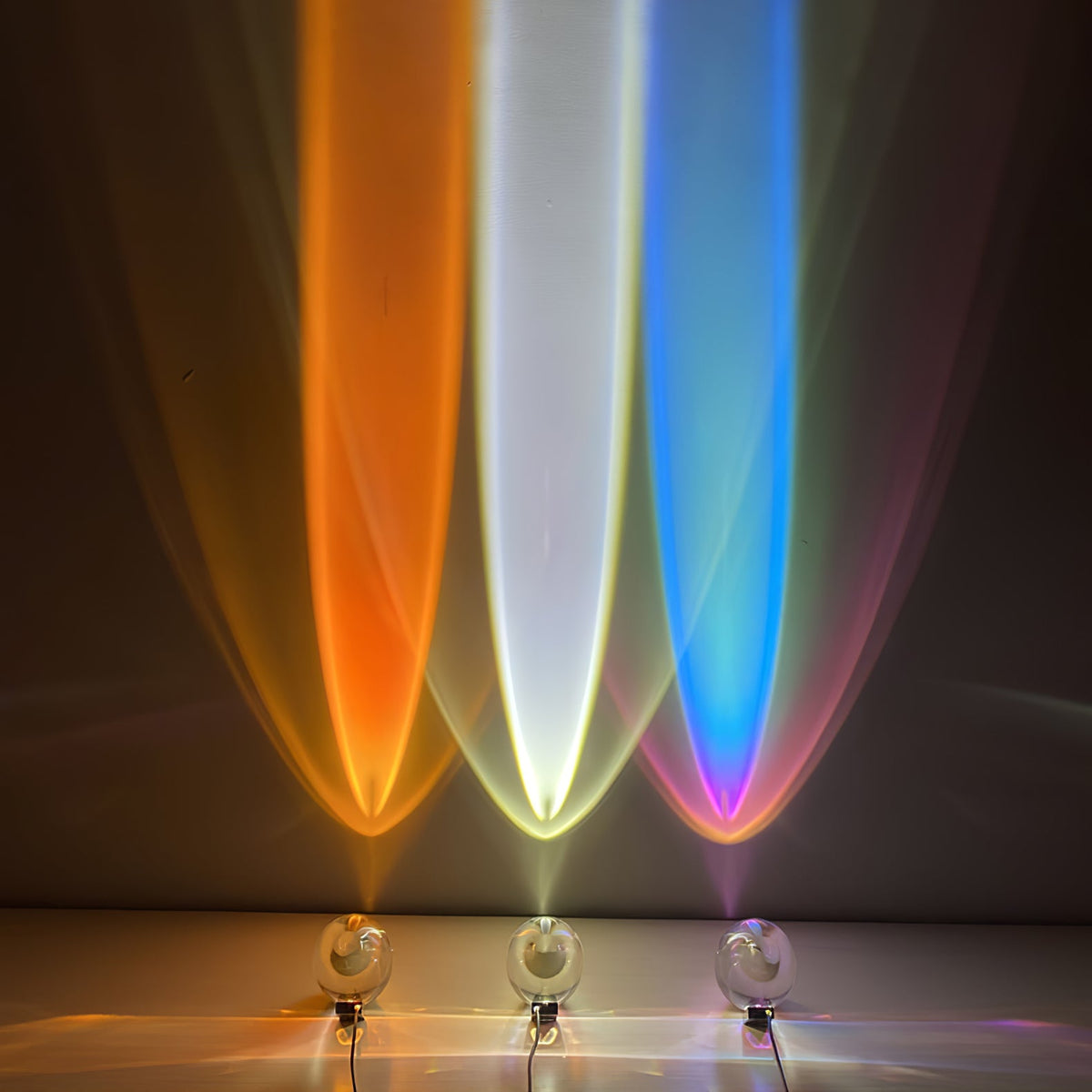 Ova | Crystal Glass Table Lamp, Oval Stone LED Accent Lamp, Sunset Projection Light for Bedroom
