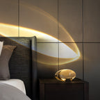 Ova | Crystal Glass Table Lamp, Oval Stone LED Accent Lamp, Sunset Projection Light for Bedroom