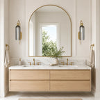 Azura | Ribbed Glass Wall Sconce, Gold Gooseneck Cylinder Wall Light, Alabaster or Travertine Shade