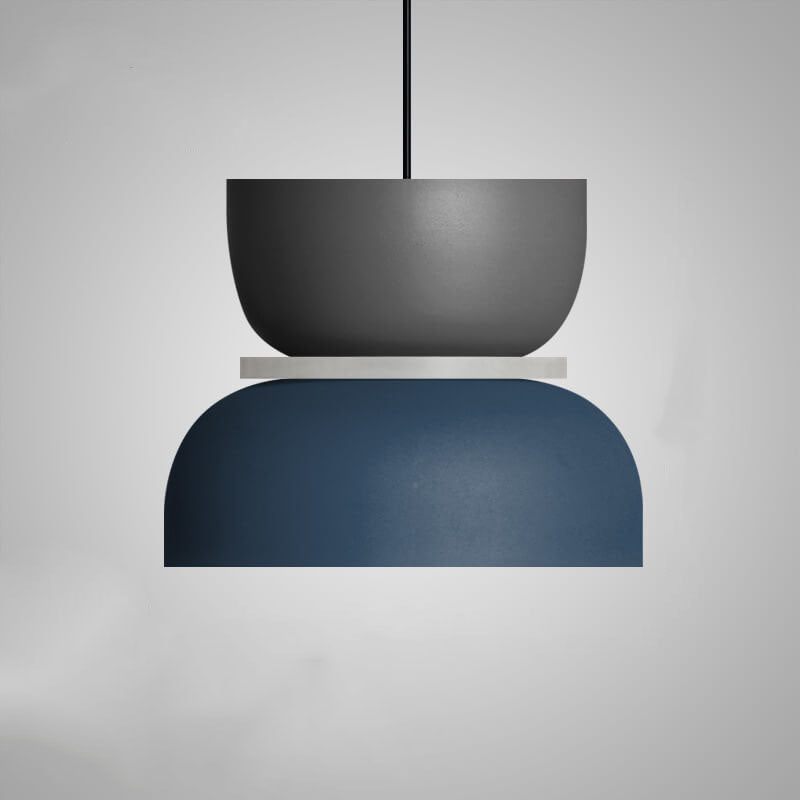 Sorbet | Colorful Pendant Light, Two Tone Metal Dome Hanging Lamp for Kitchen Island and Dining Room