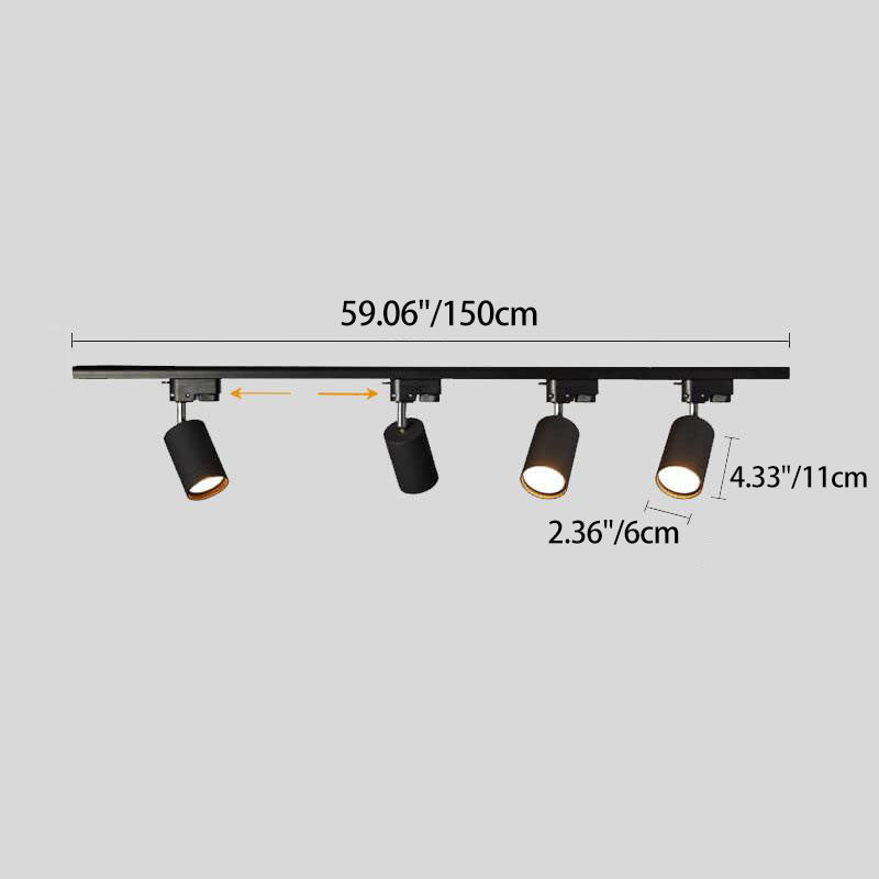 Tubular | LED Track Lighting Kit, Flush Mount Ceiling Spotlights, Adjustable Track Light Fixture
