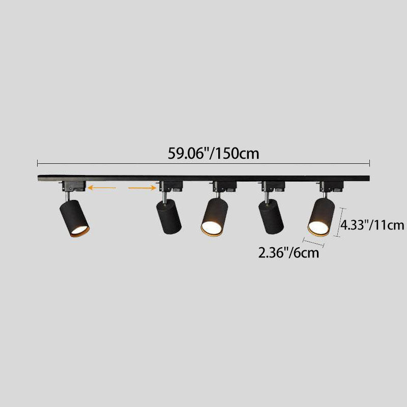 Tubular | LED Track Lighting Kit, Flush Mount Ceiling Spotlights, Adjustable Track Light Fixture