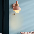 Macaron | Glass Globe Wall Sconce, Colorful Modern Wall Lamp, Nordic Bedside and Hallway Wall Light