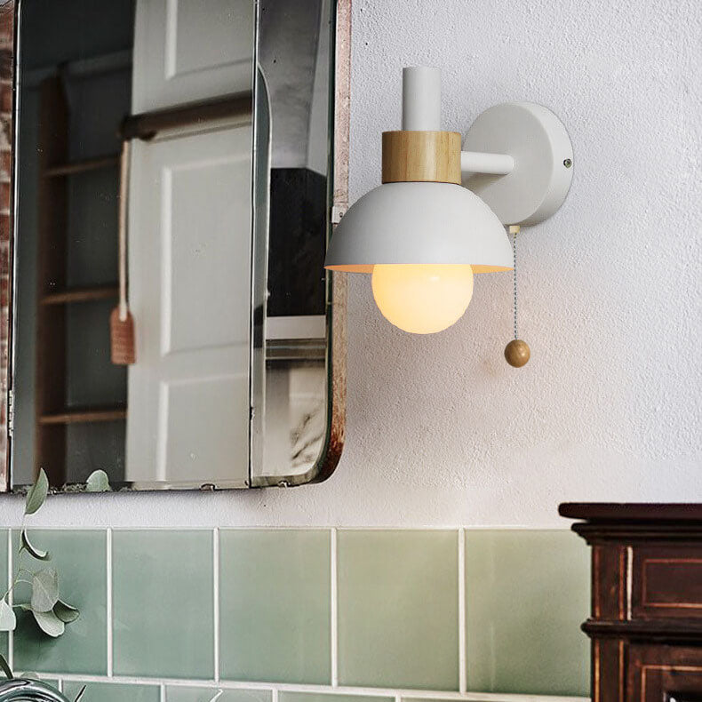 Macaron | Glass Globe Wall Sconce, Colorful Modern Wall Lamp, Nordic Bedside and Hallway Wall Light