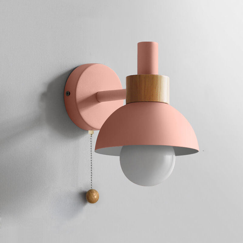 Macaron | Glass Globe Wall Sconce, Colorful Modern Wall Lamp, Nordic Bedside and Hallway Wall Light