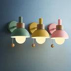 Macaron | Glass Globe Wall Sconce, Colorful Modern Wall Lamp, Nordic Bedside and Hallway Wall Light