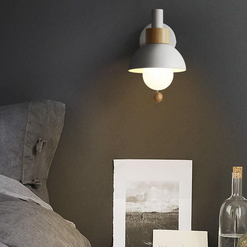 Macaron | Glass Globe Wall Sconce, Colorful Modern Wall Lamp, Nordic Bedside and Hallway Wall Light