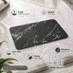 Calcite | Quick Dry Bath Mat, Diatomite Stone Non Slip Bathroom Rug, Marble Absorbent Floor Mat