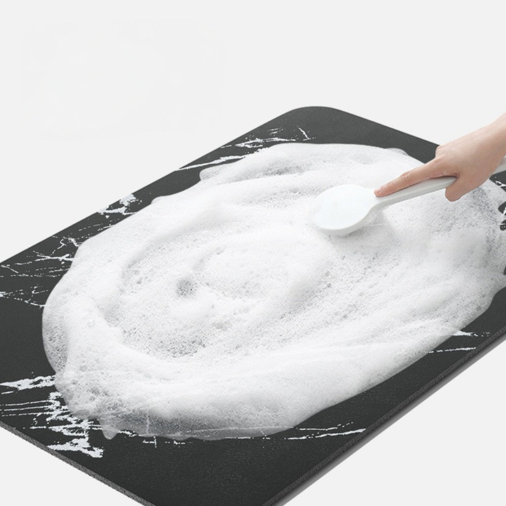 Calcite | Quick Dry Bath Mat, Diatomite Stone Non Slip Bathroom Rug, Marble Absorbent Floor Mat