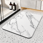 Calcite | Quick Dry Bath Mat, Diatomite Stone Non Slip Bathroom Rug, Marble Absorbent Floor Mat