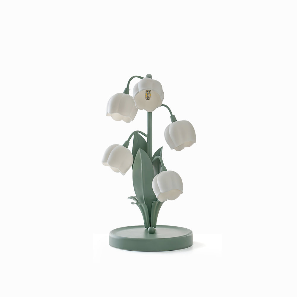 Bell Orchid | Lily of the Valley Table Lamp, Flower Bedside Lamp, Green Floral Night Light