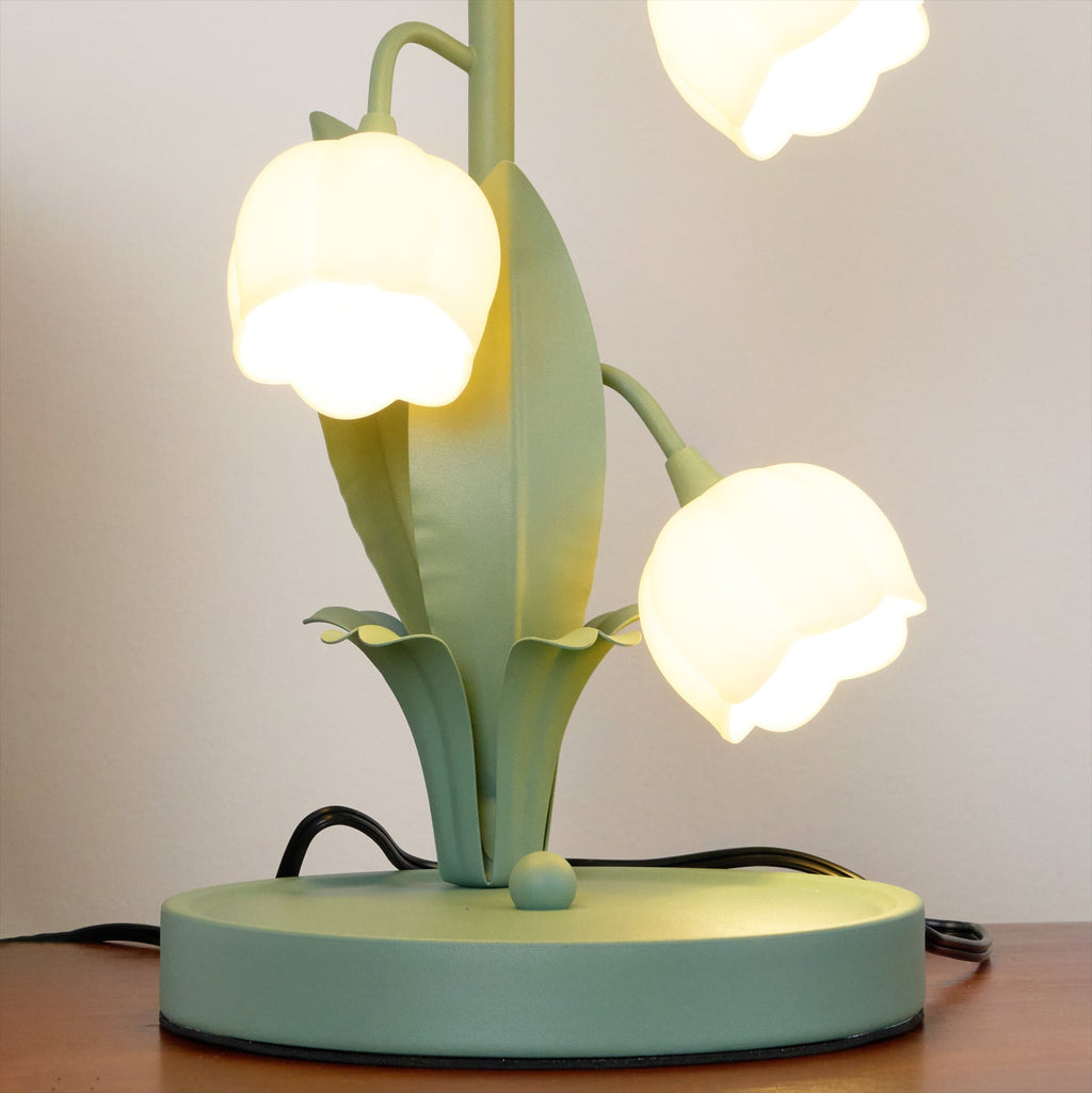 Bell Orchid | Lily of the Valley Table Lamp, Flower Bedside Lamp, Green Floral Night Light
