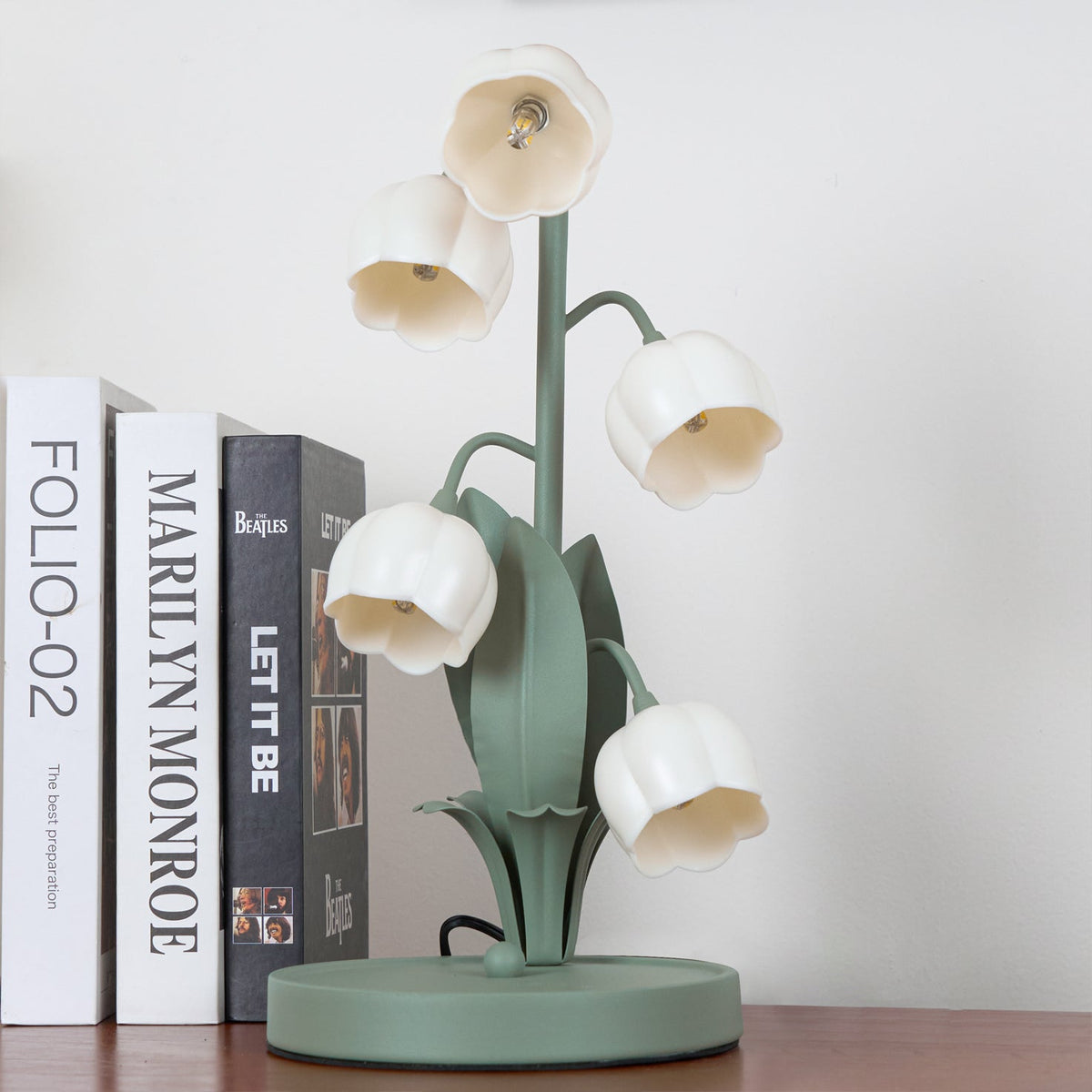 Bell Orchid | Lily of the Valley Table Lamp, Flower Bedside Lamp, Green Floral Night Light