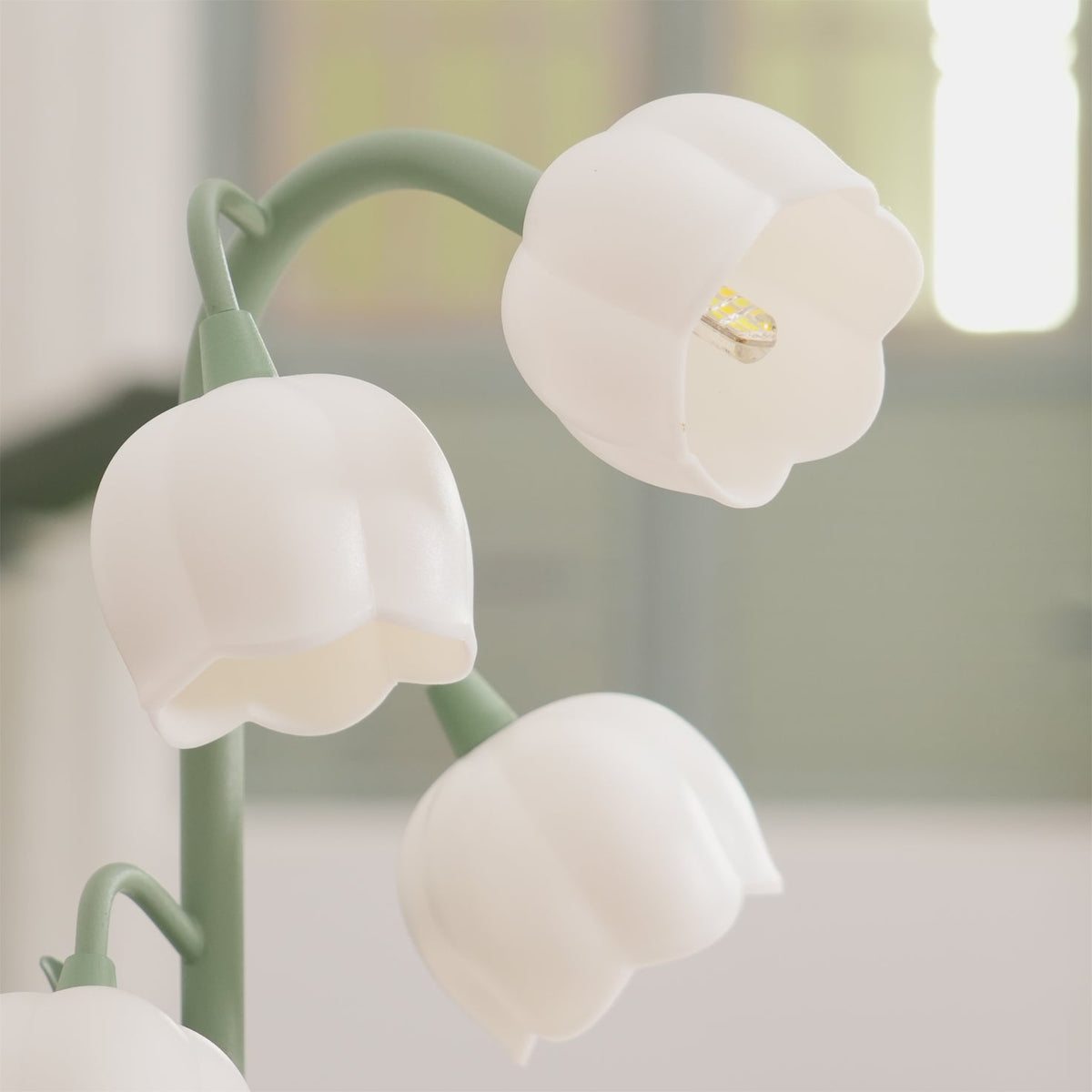 Bell Orchid | Lily of the Valley Table Lamp, Flower Bedside Lamp, Green Floral Night Light