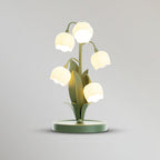Bell Orchid | Lily of the Valley Table Lamp, Flower Bedside Lamp, Green Floral Night Light