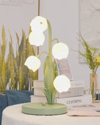 Bell Orchid | Lily of the Valley Table Lamp, Flower Bedside Lamp, Green Floral Night Light