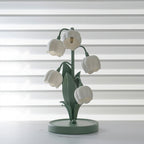 Bell Orchid | Lily of the Valley Table Lamp, Flower Bedside Lamp, Green Floral Night Light