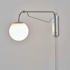 Bellman | Plug In Swing Arm Wall Lamp, Adjustable Globe Wall Sconce for Bedside Reading and Desk