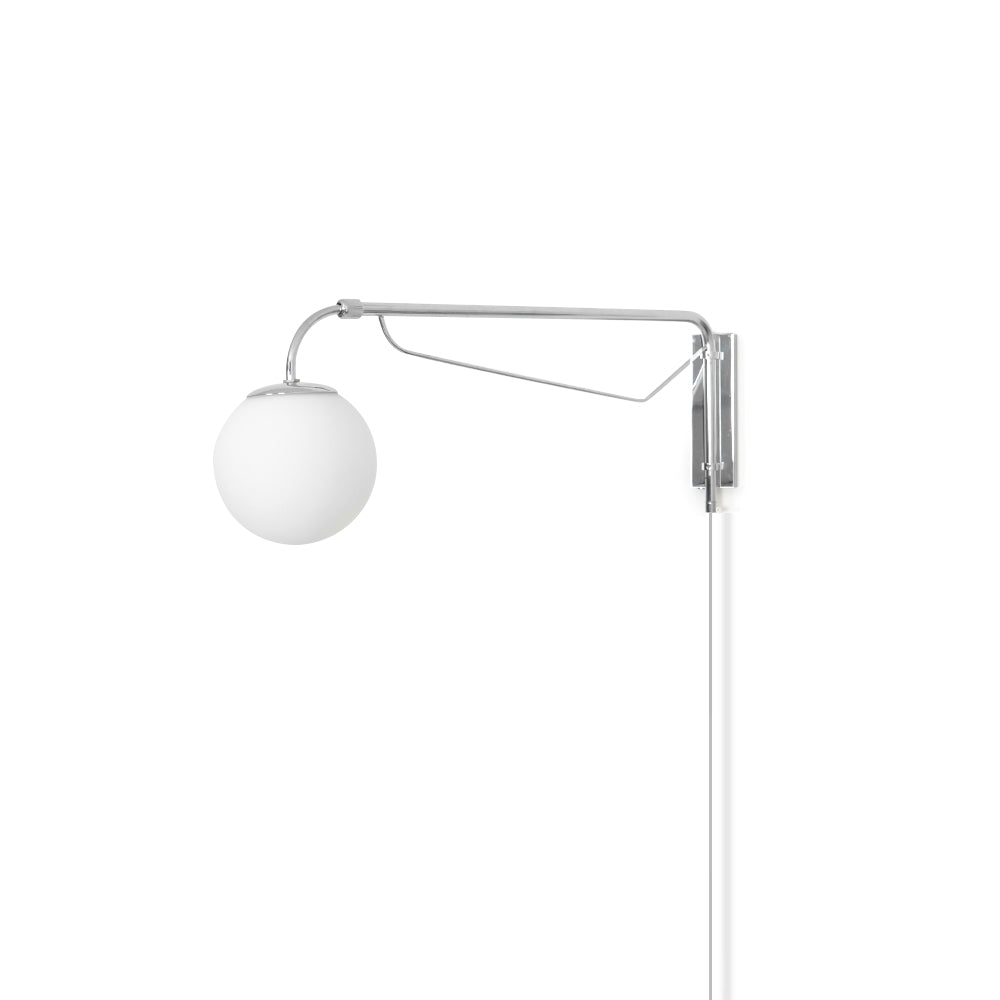 Bellman | Plug In Swing Arm Wall Lamp, Adjustable Globe Wall Sconce for Bedside Reading and Desk