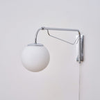 Bellman | Plug In Swing Arm Wall Lamp, Adjustable Globe Wall Sconce for Bedside Reading and Desk