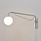Bellman | Plug In Swing Arm Wall Lamp, Adjustable Globe Wall Sconce for Bedside Reading and Desk
