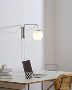 Bellman | Plug In Swing Arm Wall Lamp, Adjustable Globe Wall Sconce for Bedside Reading and Desk