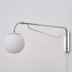 Bellman | Plug In Swing Arm Wall Lamp, Adjustable Globe Wall Sconce for Bedside Reading and Desk