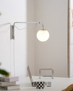 Bellman | Plug In Swing Arm Wall Lamp, Adjustable Globe Wall Sconce for Bedside Reading and Desk