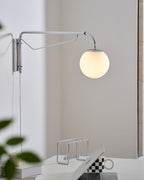 Bellman | Plug In Swing Arm Wall Lamp, Adjustable Globe Wall Sconce for Bedside Reading and Desk