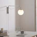 Bellman | Plug In Swing Arm Wall Lamp, Adjustable Globe Wall Sconce for Bedside Reading and Desk