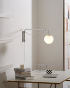 Bellman | Plug In Swing Arm Wall Lamp, Adjustable Globe Wall Sconce for Bedside Reading and Desk