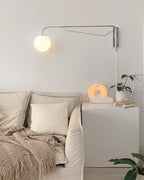 Bellman | Plug In Swing Arm Wall Lamp, Adjustable Globe Wall Sconce for Bedside Reading and Desk