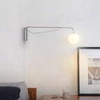 Bellman | Plug In Swing Arm Wall Lamp, Adjustable Globe Wall Sconce for Bedside Reading and Desk