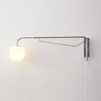 Bellman | Plug In Swing Arm Wall Lamp, Adjustable Globe Wall Sconce for Bedside Reading and Desk
