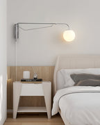 Bellman | Plug In Swing Arm Wall Lamp, Adjustable Globe Wall Sconce for Bedside Reading and Desk