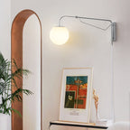 Bellman | Plug In Swing Arm Wall Lamp, Adjustable Globe Wall Sconce for Bedside Reading and Desk