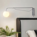 Bellman | Plug In Swing Arm Wall Lamp, Adjustable Globe Wall Sconce for Bedside Reading and Desk