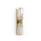 Bepuzz | Crystal Wall Sconce, Art Deco Brass Wall Light, Bathroom Vanity and Hallway Wall Lamp