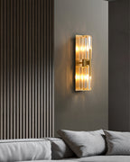 Bepuzz | Crystal Wall Sconce, Art Deco Brass Wall Light, Bathroom Vanity and Hallway Wall Lamp