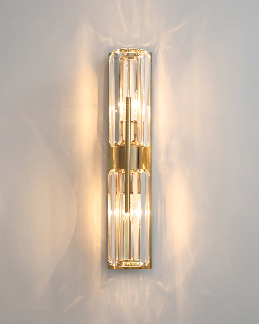 Bepuzz | Crystal Wall Sconce, Art Deco Brass Wall Light, Bathroom Vanity and Hallway Wall Lamp