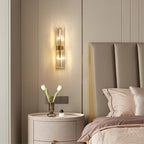 Bepuzz | Crystal Wall Sconce, Art Deco Brass Wall Light, Bathroom Vanity and Hallway Wall Lamp