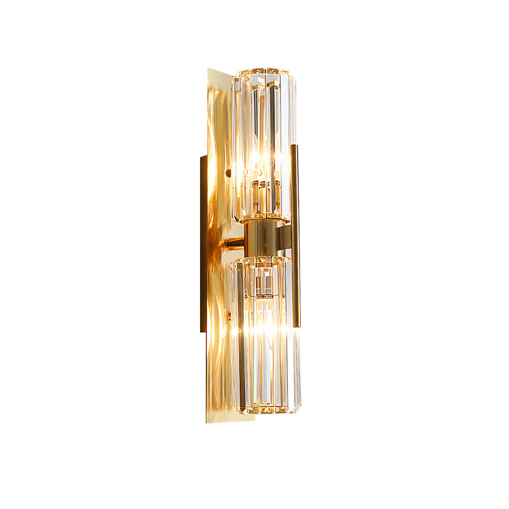 Bepuzz | Crystal Wall Sconce, Art Deco Brass Wall Light, Bathroom Vanity and Hallway Wall Lamp