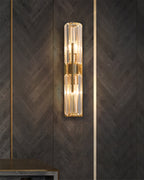 Bepuzz | Crystal Wall Sconce, Art Deco Brass Wall Light, Bathroom Vanity and Hallway Wall Lamp