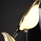 Wren | Bird Table Lamp, Gold LED Desk Lamp with Two Birds, Modern Nordic Bedside Lamp