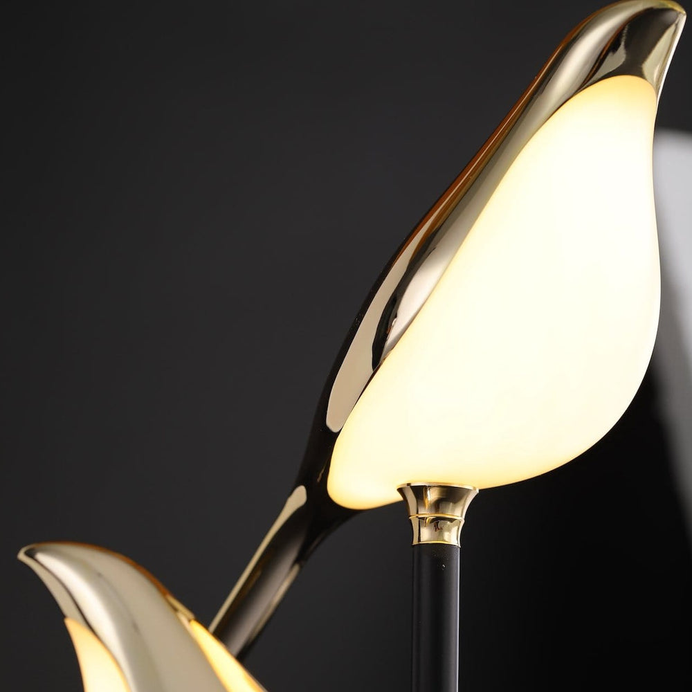Wren | Bird Table Lamp, Gold LED Desk Lamp with Two Birds, Modern Nordic Bedside Lamp