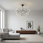 Glimmer | Firefly LED Chandelier, Modern Branch Chandelier, Dimmable Black Ceiling Light for Dining Room